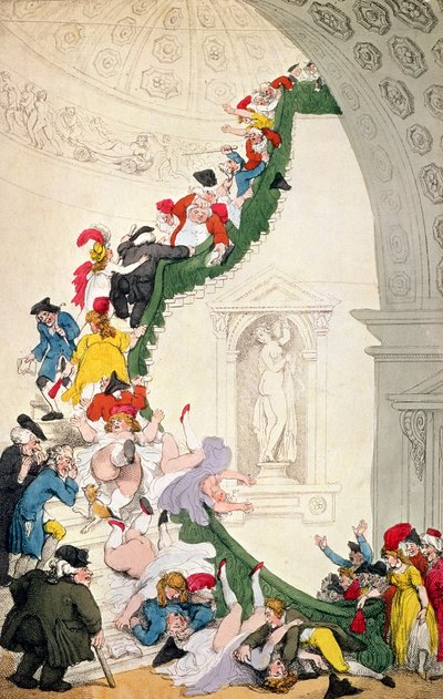 La escalera de la exposición, c.1800 de Thomas Rowlandson